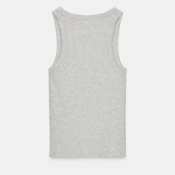 ZARA Women's Strappy Rib Top(Light-gray, US M/EUR M) - Picture 9 of 14